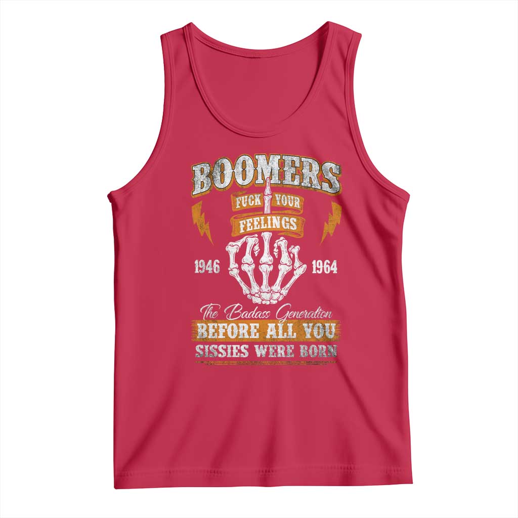 Vintage Boomers Generation Tank Top Before All You Sissie Were Born Skeleton Hand TS10 Red Print Your Wear