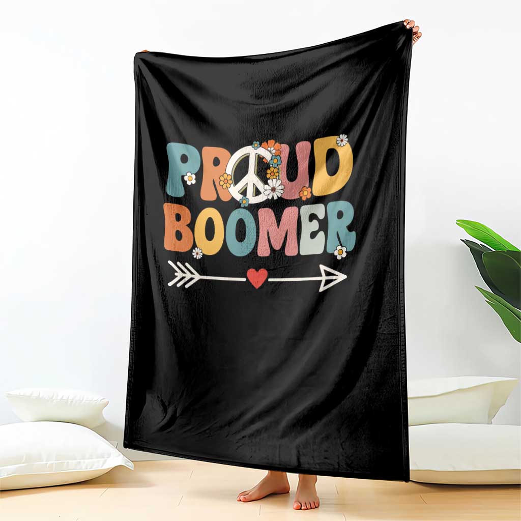 Proud Boomer Throw Blanket Boomers Generation Peace Sign Hippie 50s 60s TS10 Print Your Wear