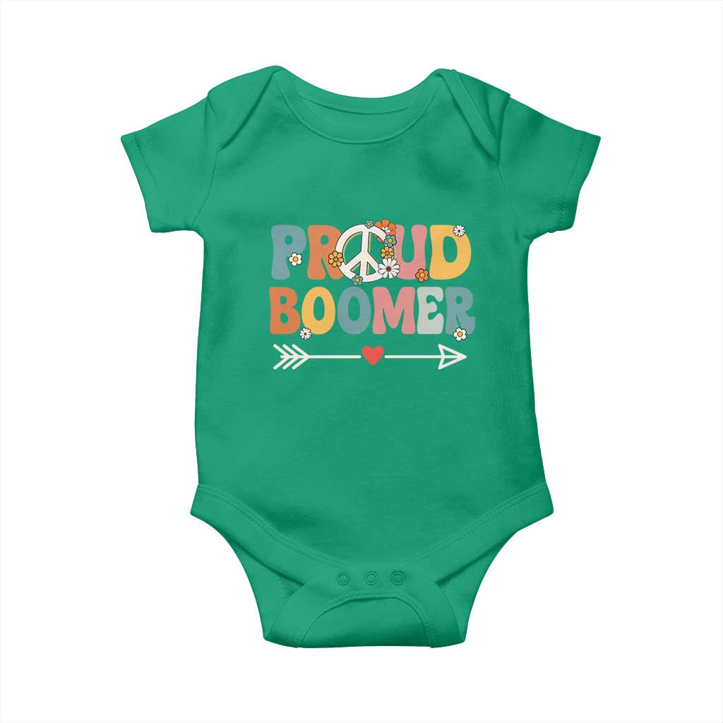 Proud Boomer Baby Onesie Boomers Generation Peace Sign Hippie 50s 60s TS10 Irish Green Print Your Wear