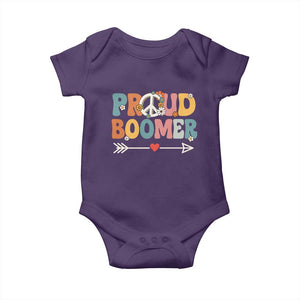 Proud Boomer Baby Onesie Boomers Generation Peace Sign Hippie 50s 60s TS10 Purple Print Your Wear