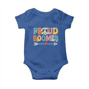 Proud Boomer Baby Onesie Boomers Generation Peace Sign Hippie 50s 60s TS10 Royal Blue Print Your Wear