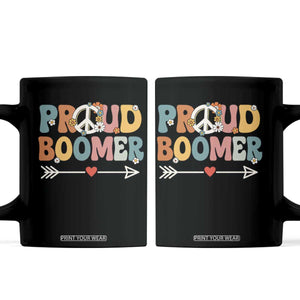 Proud Boomer Coffee Mug Boomers Generation Peace Sign Hippie 50s 60s TS10 Black Print Your Wear