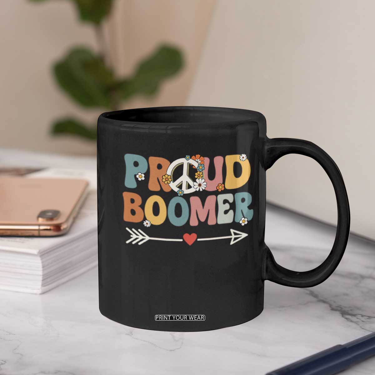 Proud Boomer Coffee Mug Boomers Generation Peace Sign Hippie 50s 60s TS10 Print Your Wear