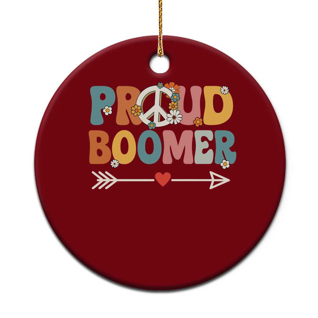 Proud Boomer Ceramic Ornament Boomers Generation Peace Sign Hippie 50s 60s TS10 1pc Red Print Your Wear