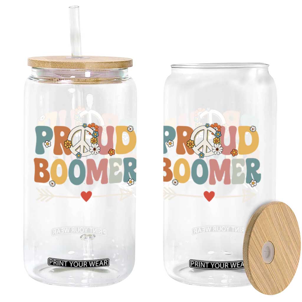 Proud Boomer Glass Can Boomers Generation Peace Sign Hippie 50s 60s TS10 Print Your Wear