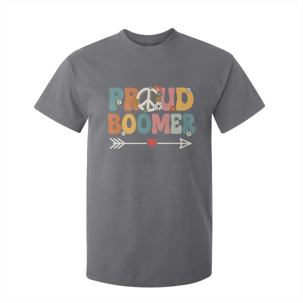 Proud Boomer T Shirt For Kid Boomers Generation Peace Sign Hippie 50s 60s TS10 Charcoal Print Your Wear
