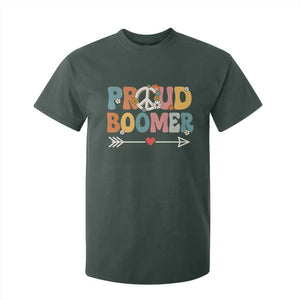 Proud Boomer T Shirt For Kid Boomers Generation Peace Sign Hippie 50s 60s TS10 Dark Forest Green Print Your Wear
