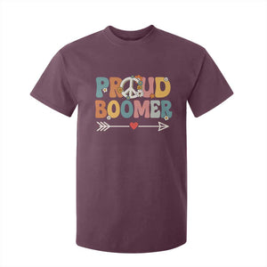 Proud Boomer T Shirt For Kid Boomers Generation Peace Sign Hippie 50s 60s TS10 Maroon Print Your Wear