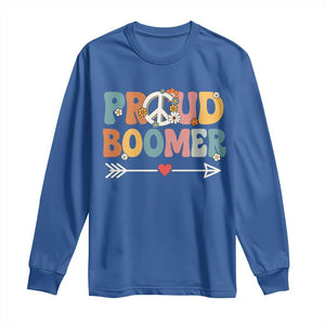 Proud Boomer Long Sleeve Shirt Boomers Generation Peace Sign Hippie 50s 60s TS10 Royal Blue Print Your Wear
