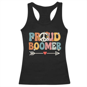 Proud Boomer Racerback Tank Top Boomers Generation Peace Sign Hippie 50s 60s TS10 Black Print Your Wear