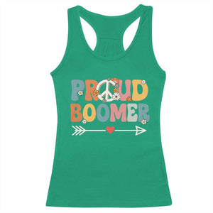 Proud Boomer Racerback Tank Top Boomers Generation Peace Sign Hippie 50s 60s TS10 Irish Green Print Your Wear