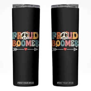 Proud Boomer Skinny Tumbler Boomers Generation Peace Sign Hippie 50s 60s TS10 Black Print Your Wear