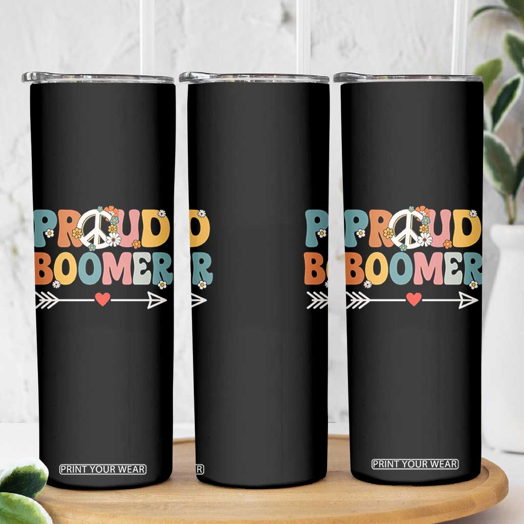 Proud Boomer Skinny Tumbler Boomers Generation Peace Sign Hippie 50s 60s TS10 Print Your Wear