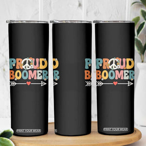 Proud Boomer Skinny Tumbler Boomers Generation Peace Sign Hippie 50s 60s TS10 Print Your Wear