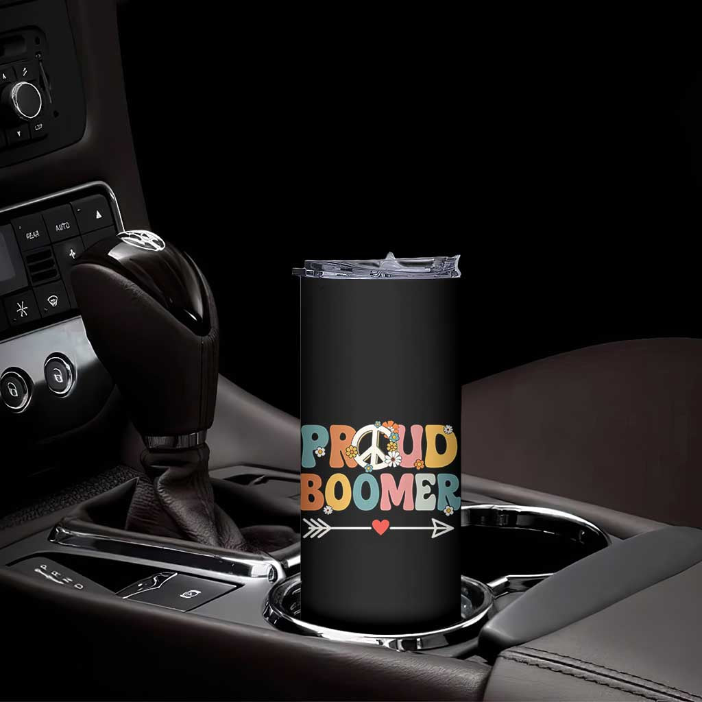 Proud Boomer Skinny Tumbler Boomers Generation Peace Sign Hippie 50s 60s TS10 Print Your Wear