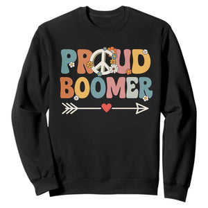 Proud Boomer Sweatshirt Boomers Generation Peace Sign Hippie 50s 60s TS10 Black Print Your Wear