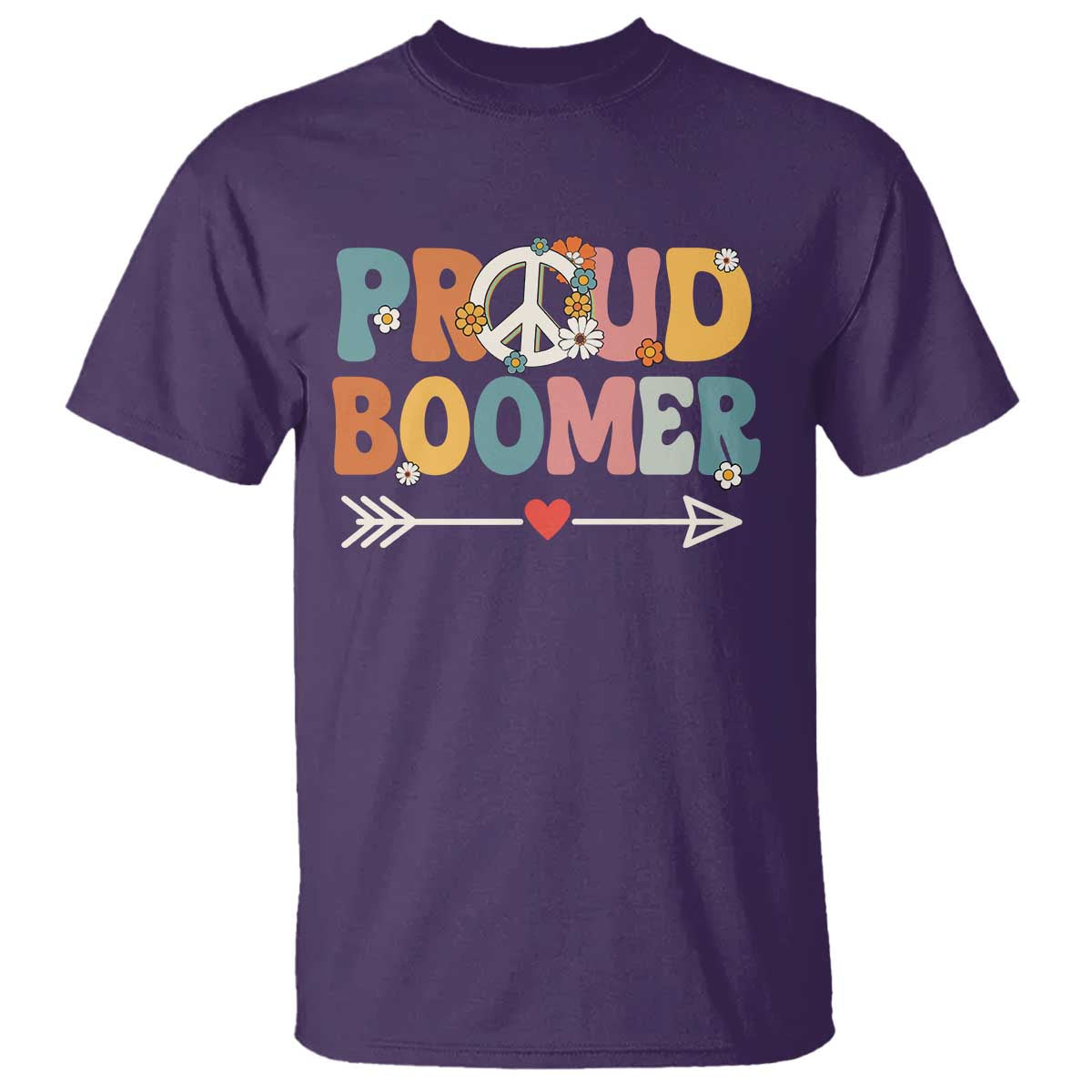 Proud Boomer T Shirt Boomers Generation Peace Sign Hippie 50s 60s TS10 Purple Print Your Wear