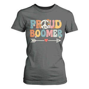 Proud Boomer T Shirt For Women Boomers Generation Peace Sign Hippie 50s 60s TS10 Dark Heather Print Your Wear
