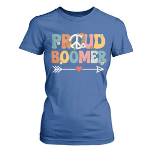 Proud Boomer T Shirt For Women Boomers Generation Peace Sign Hippie 50s 60s TS10 Royal Blue Print Your Wear