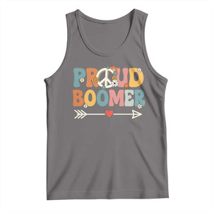 Proud Boomer Tank Top Boomers Generation Peace Sign Hippie 50s 60s TS10 Deep Heather Print Your Wear