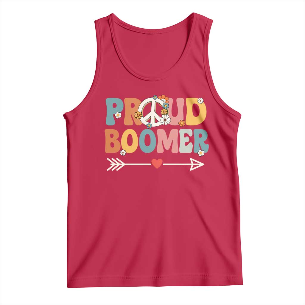 Proud Boomer Tank Top Boomers Generation Peace Sign Hippie 50s 60s TS10 Red Print Your Wear