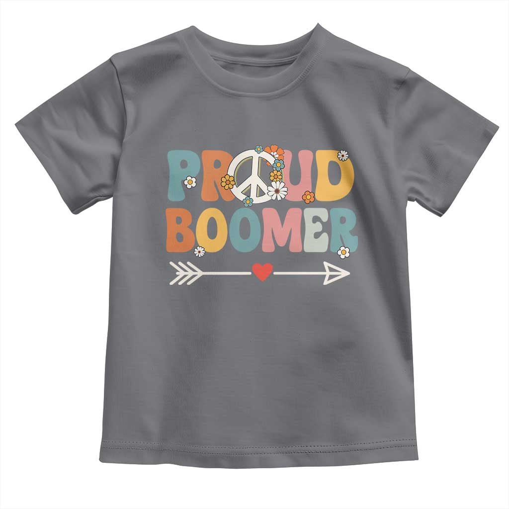 Proud Boomer Toddler T Shirt Boomers Generation Peace Sign Hippie 50s 60s TS10 Charcoal Print Your Wear
