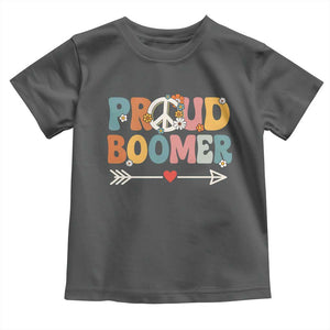 Proud Boomer Toddler T Shirt Boomers Generation Peace Sign Hippie 50s 60s TS10 Dark Heather Print Your Wear