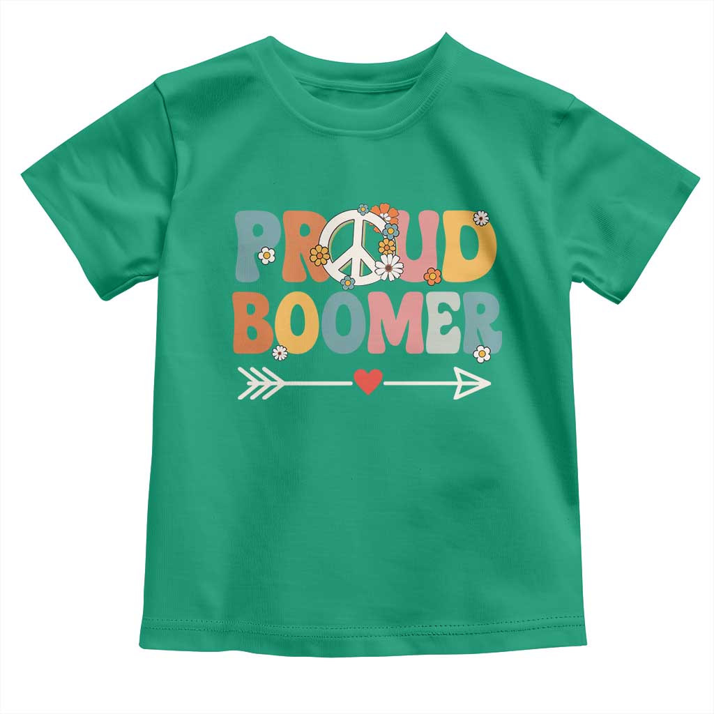 Proud Boomer Toddler T Shirt Boomers Generation Peace Sign Hippie 50s 60s TS10 Irish Green Print Your Wear