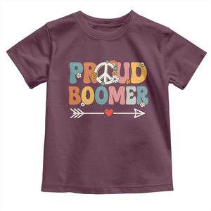 Proud Boomer Toddler T Shirt Boomers Generation Peace Sign Hippie 50s 60s TS10 Maroon Print Your Wear