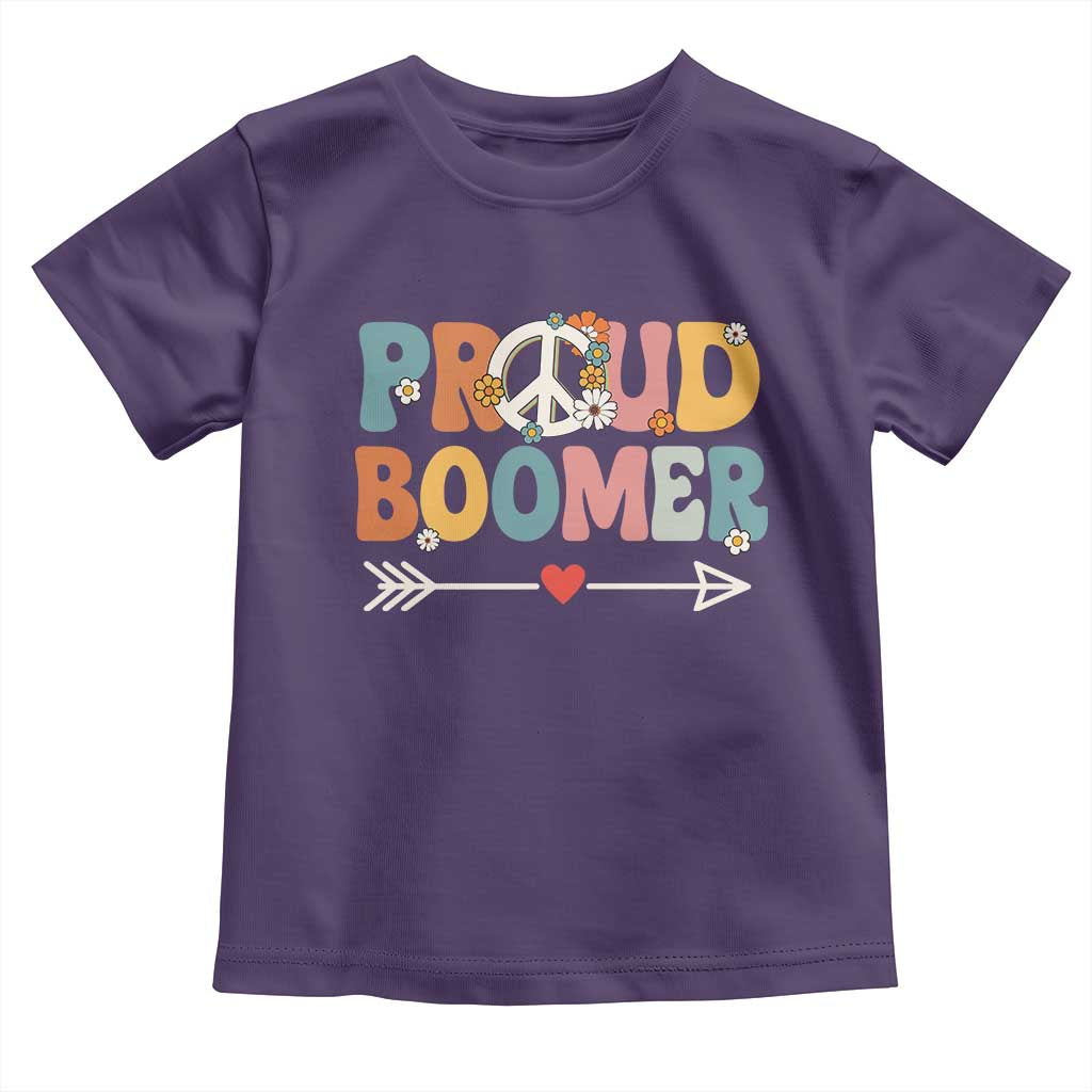 Proud Boomer Toddler T Shirt Boomers Generation Peace Sign Hippie 50s 60s TS10 Purple Print Your Wear