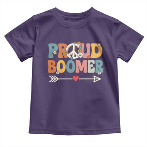 Proud Boomer Toddler T Shirt Boomers Generation Peace Sign Hippie 50s 60s TS10 Purple Print Your Wear