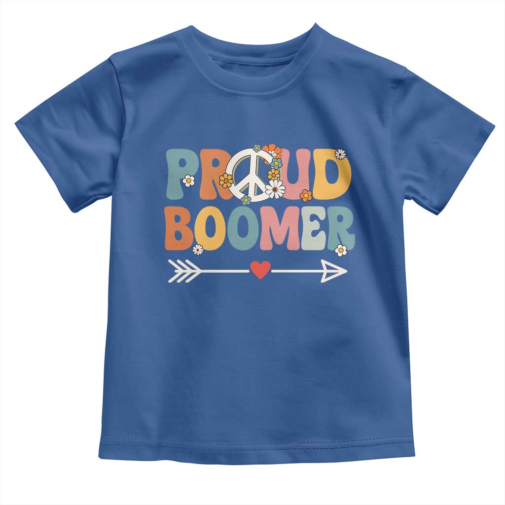 Proud Boomer Toddler T Shirt Boomers Generation Peace Sign Hippie 50s 60s TS10 Royal Blue Print Your Wear