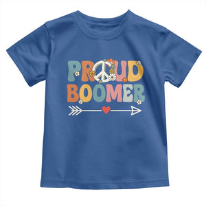 Proud Boomer Toddler T Shirt Boomers Generation Peace Sign Hippie 50s 60s TS10 Royal Blue Print Your Wear