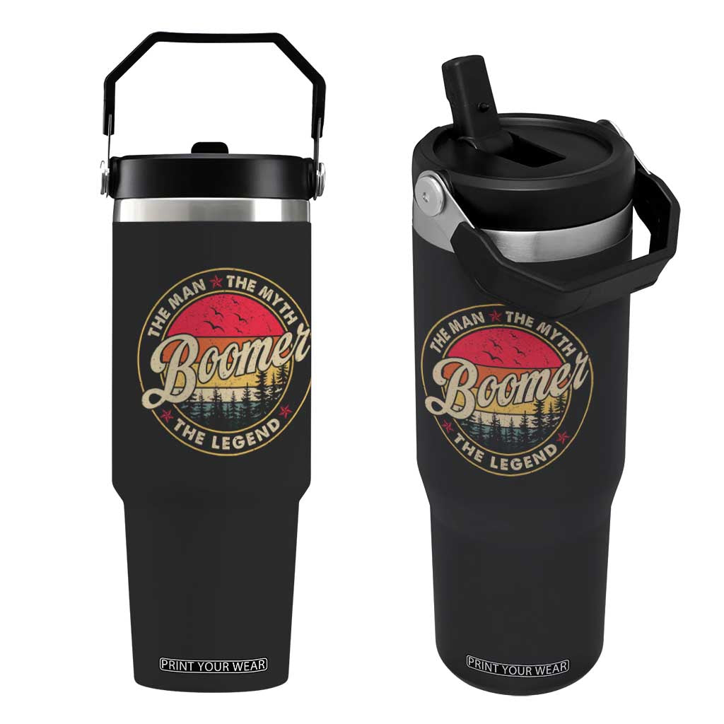 Boomers Generation Flip Straw Tumbler The Man The Myth The Legend TS10 One Size: 30 oz Black Print Your Wear
