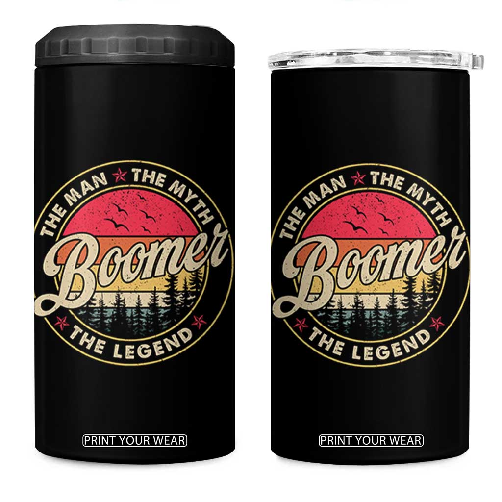 Boomers Generation 4 in 1 Can Cooler Tumbler The Man The Myth The Legend TS10 One Size: 16 oz Black Print Your Wear