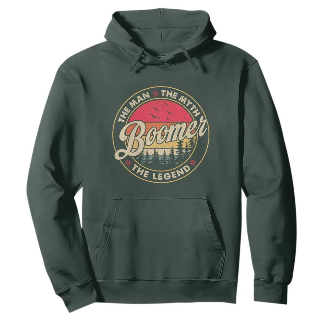 Boomers Generation Hoodie The Man The Myth The Legend TS10 Dark Forest Green Print Your Wear