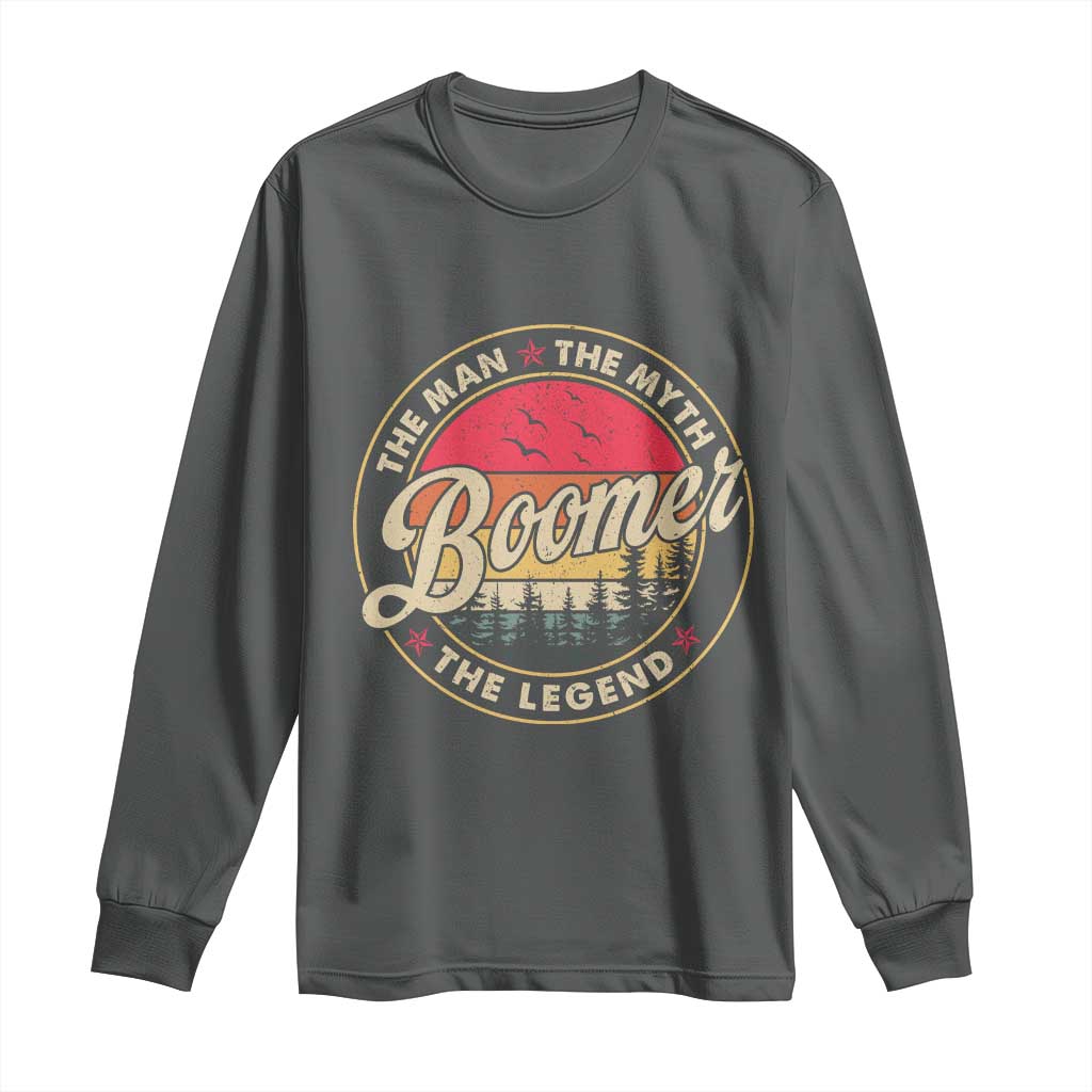 Boomers Generation Long Sleeve Shirt The Man The Myth The Legend TS10 Dark Heather Print Your Wear