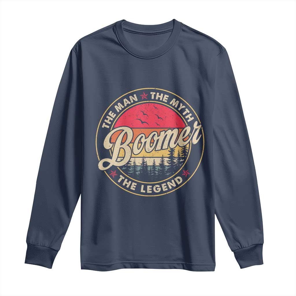 Boomers Generation Long Sleeve Shirt The Man The Myth The Legend TS10 Navy Print Your Wear