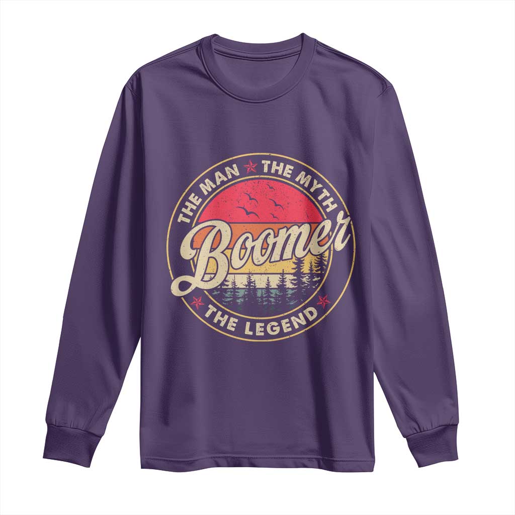 Boomers Generation Long Sleeve Shirt The Man The Myth The Legend TS10 Purple Print Your Wear