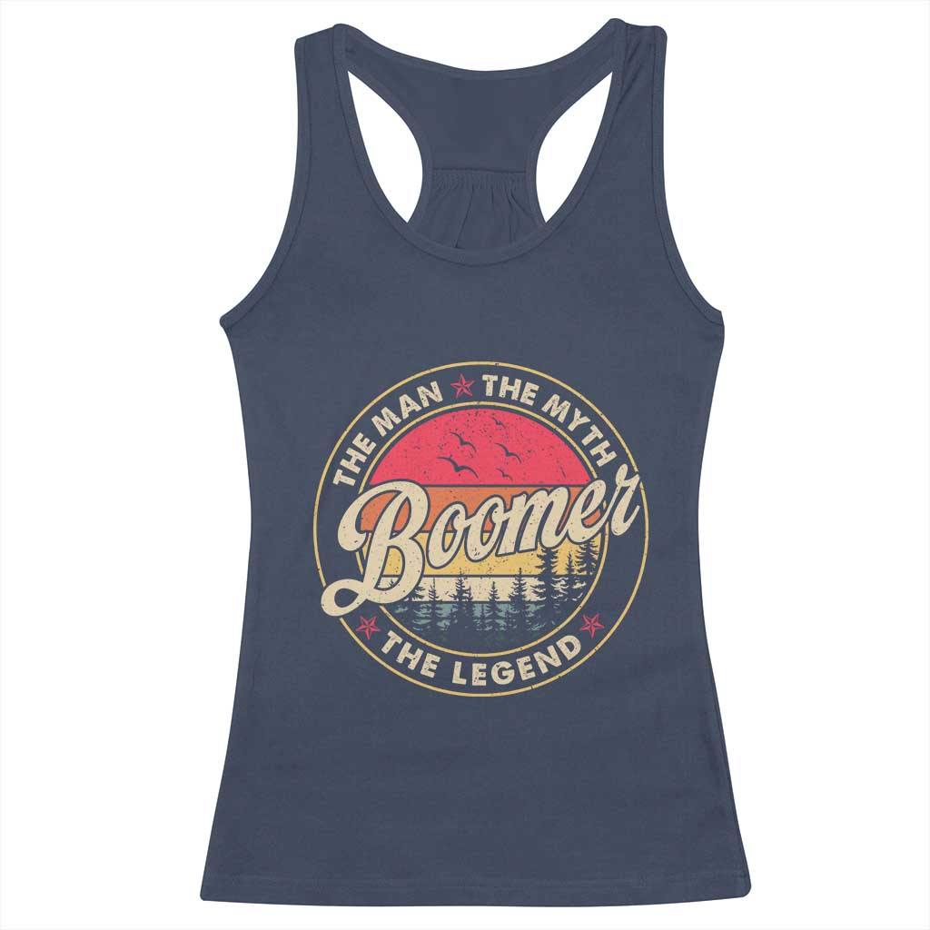 Boomers Generation Racerback Tank Top The Man The Myth The Legend TS10 Navy Print Your Wear