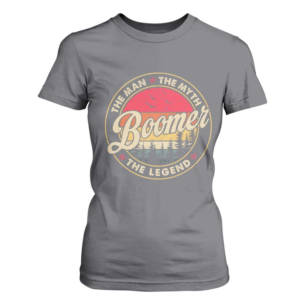 Boomers Generation T Shirt For Women The Man The Myth The Legend TS10 Charcoal Print Your Wear