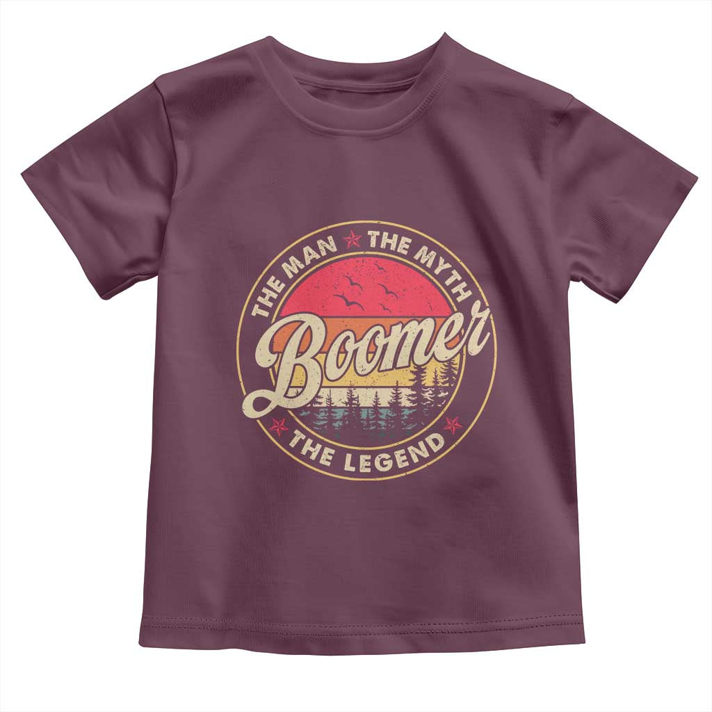 Boomers Generation Toddler T Shirt The Man The Myth The Legend TS10 Maroon Print Your Wear
