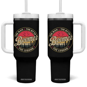 Boomers Generation Tumbler With Handle The Man The Myth The Legend TS10 One Size: 40 oz Black Print Your Wear