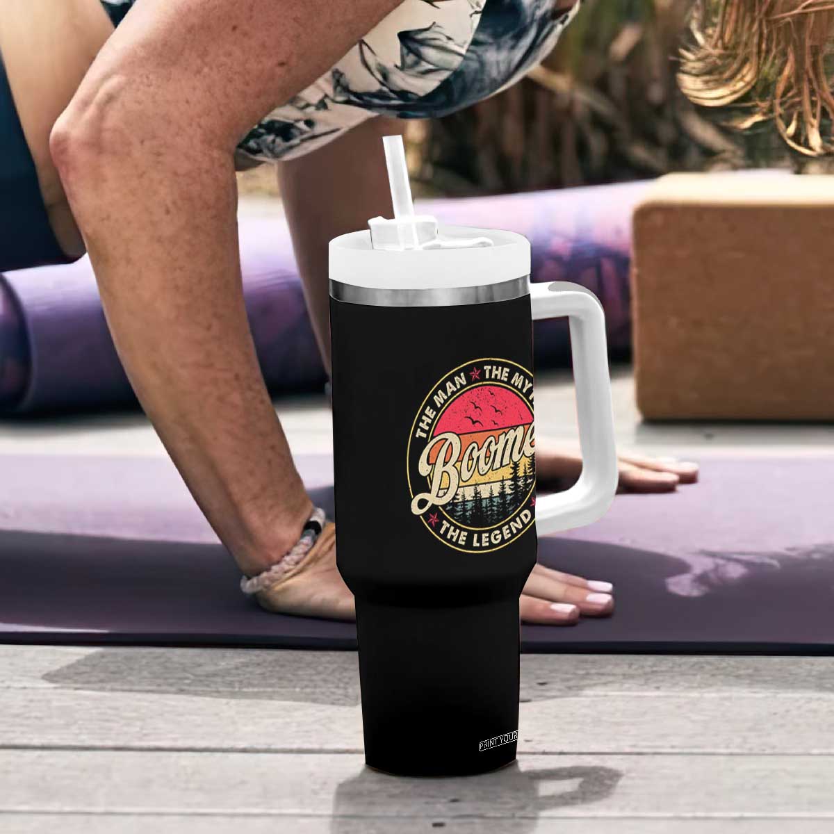Boomers Generation Tumbler With Handle The Man The Myth The Legend TS10 Print Your Wear