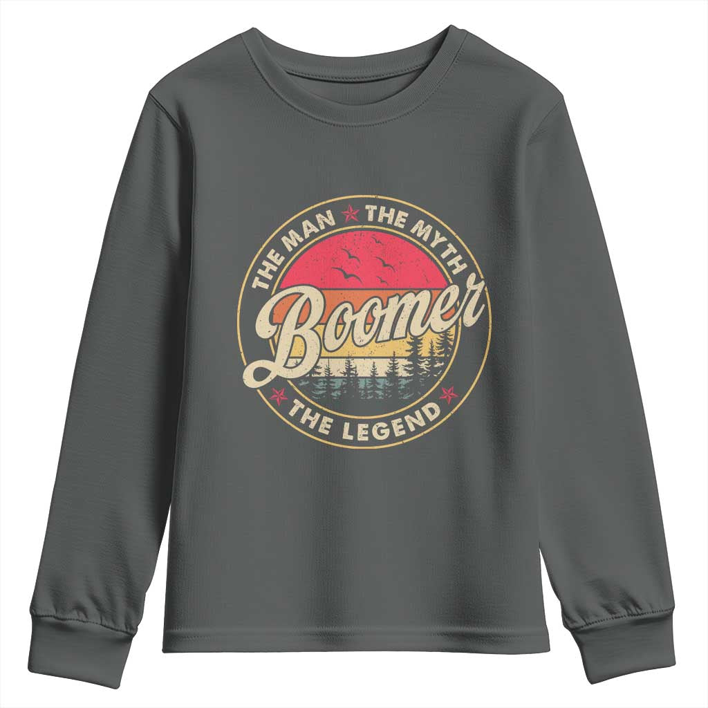 Boomers Generation Youth Sweatshirt The Man The Myth The Legend TS10 Dark Heather Print Your Wear