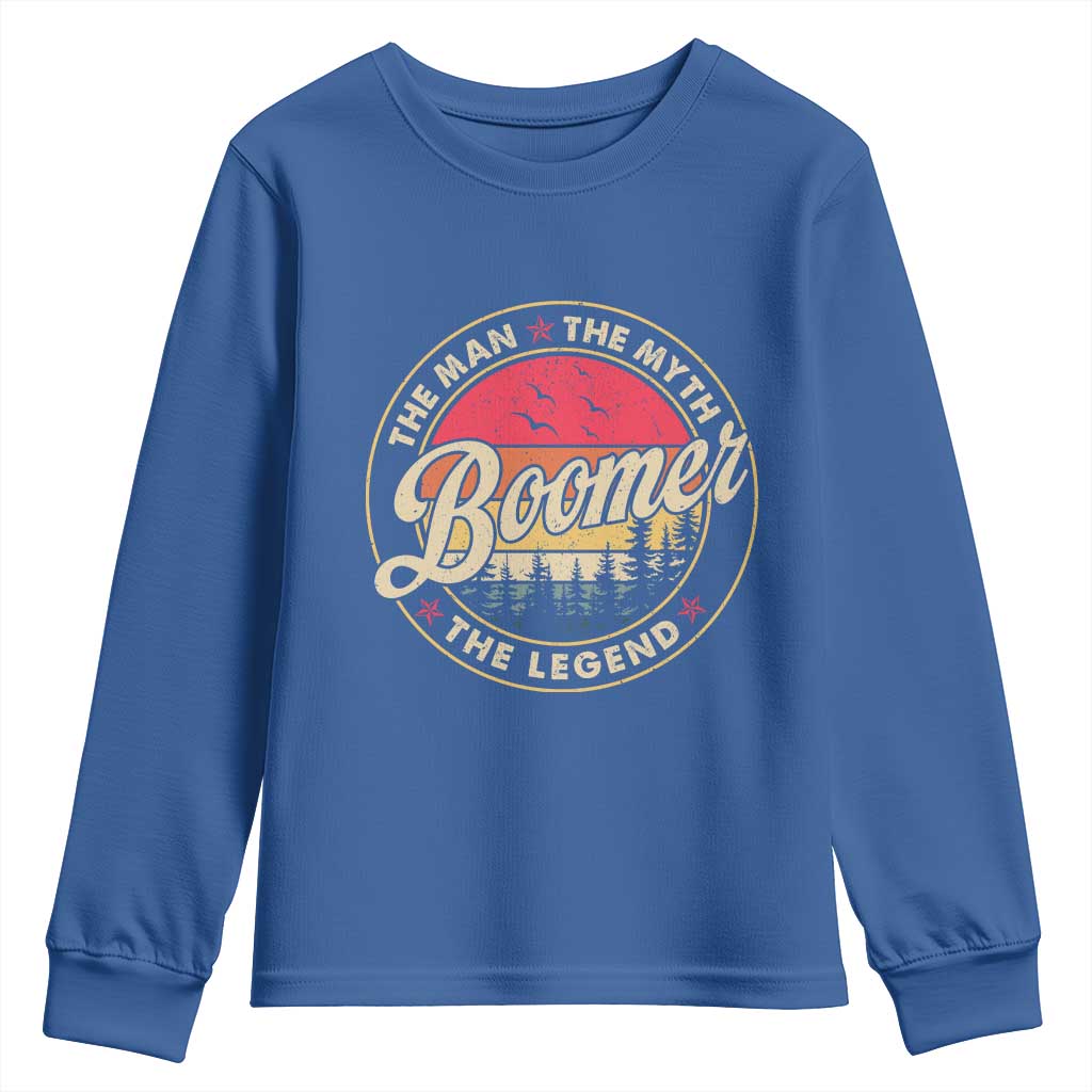 Boomers Generation Youth Sweatshirt The Man The Myth The Legend TS10 Royal Blue Print Your Wear