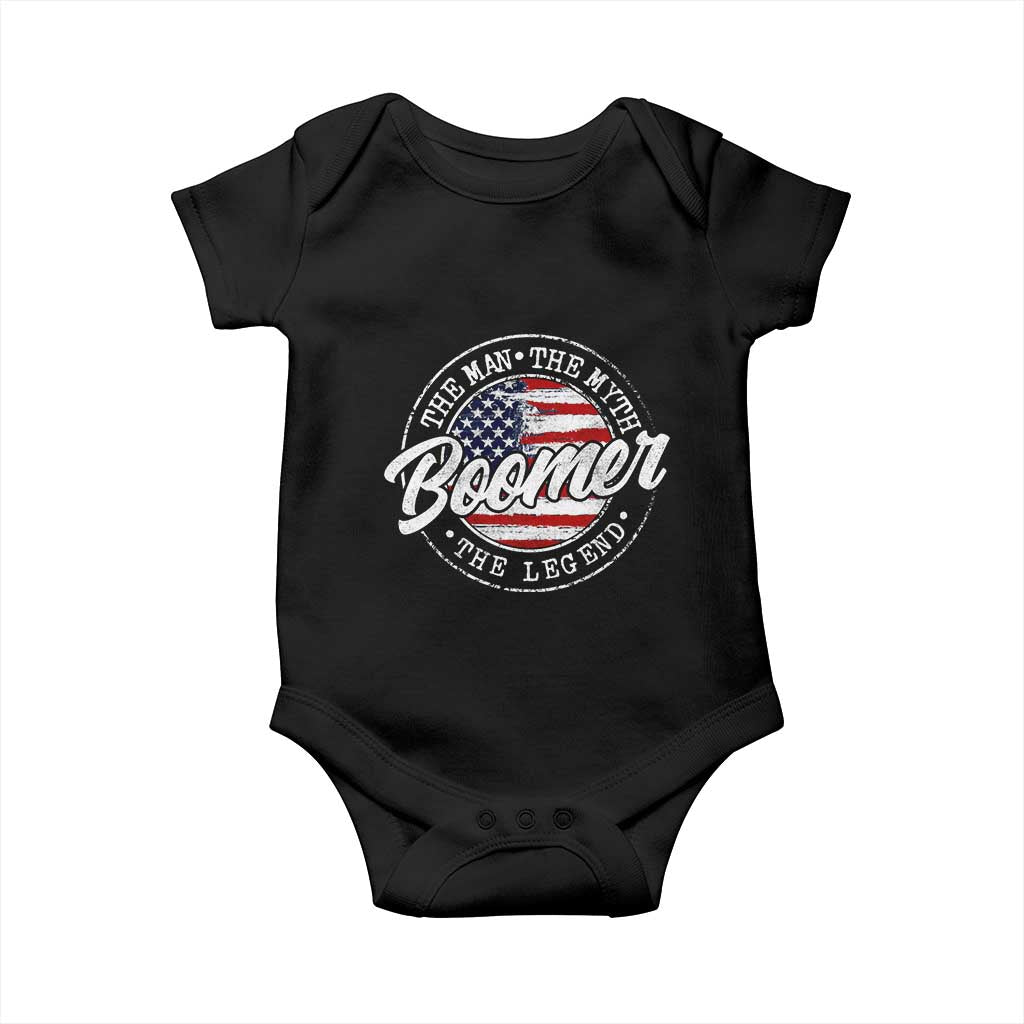 Boomers Generation Baby Onesie Vintage The Man The Myth The Legend American Flag TS10 Black Print Your Wear