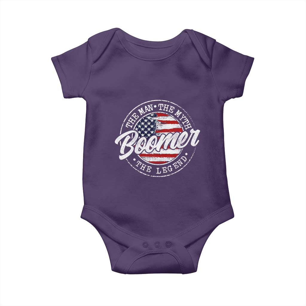 Boomers Generation Baby Onesie Vintage The Man The Myth The Legend American Flag TS10 Purple Print Your Wear