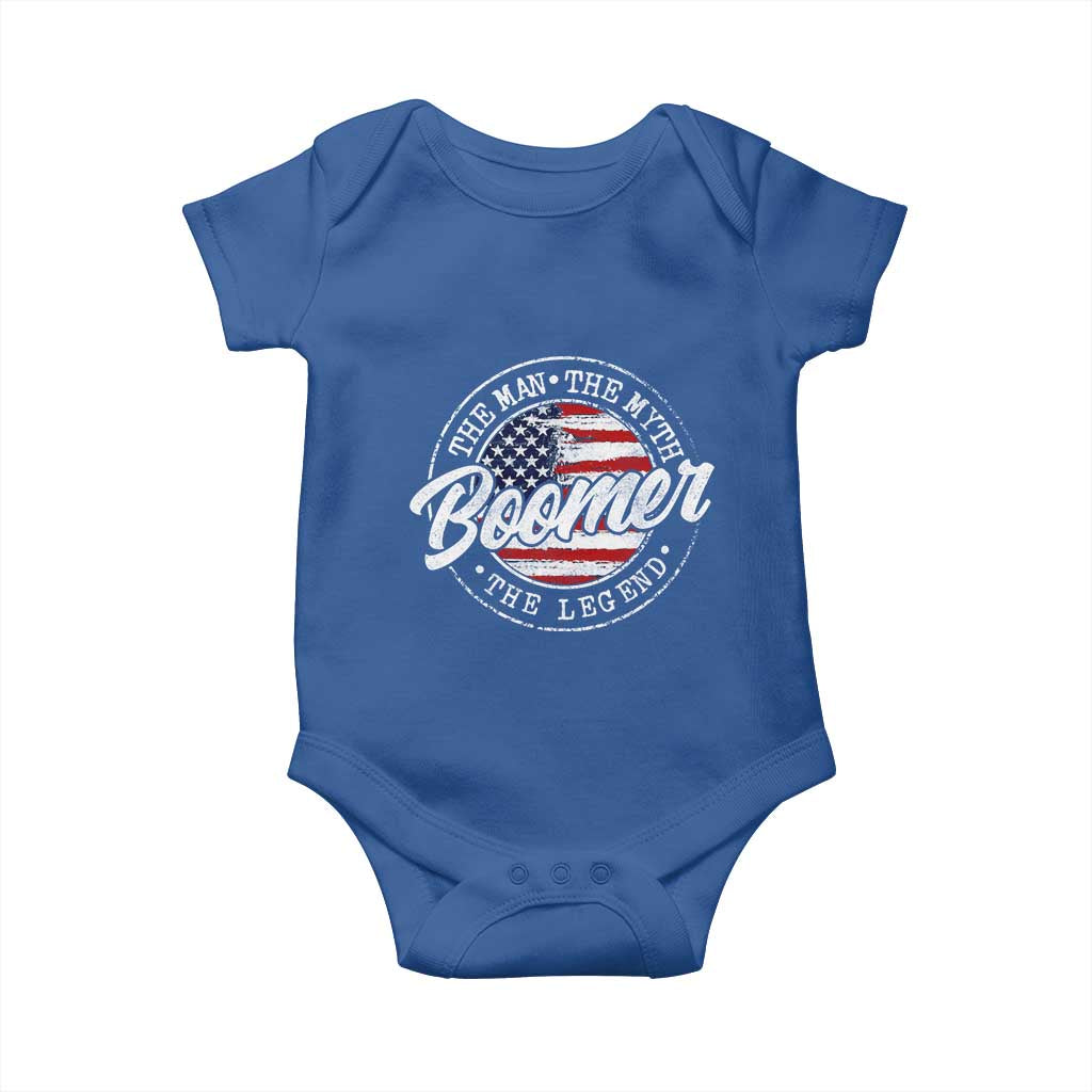 Boomers Generation Baby Onesie Vintage The Man The Myth The Legend American Flag TS10 Royal Blue Print Your Wear