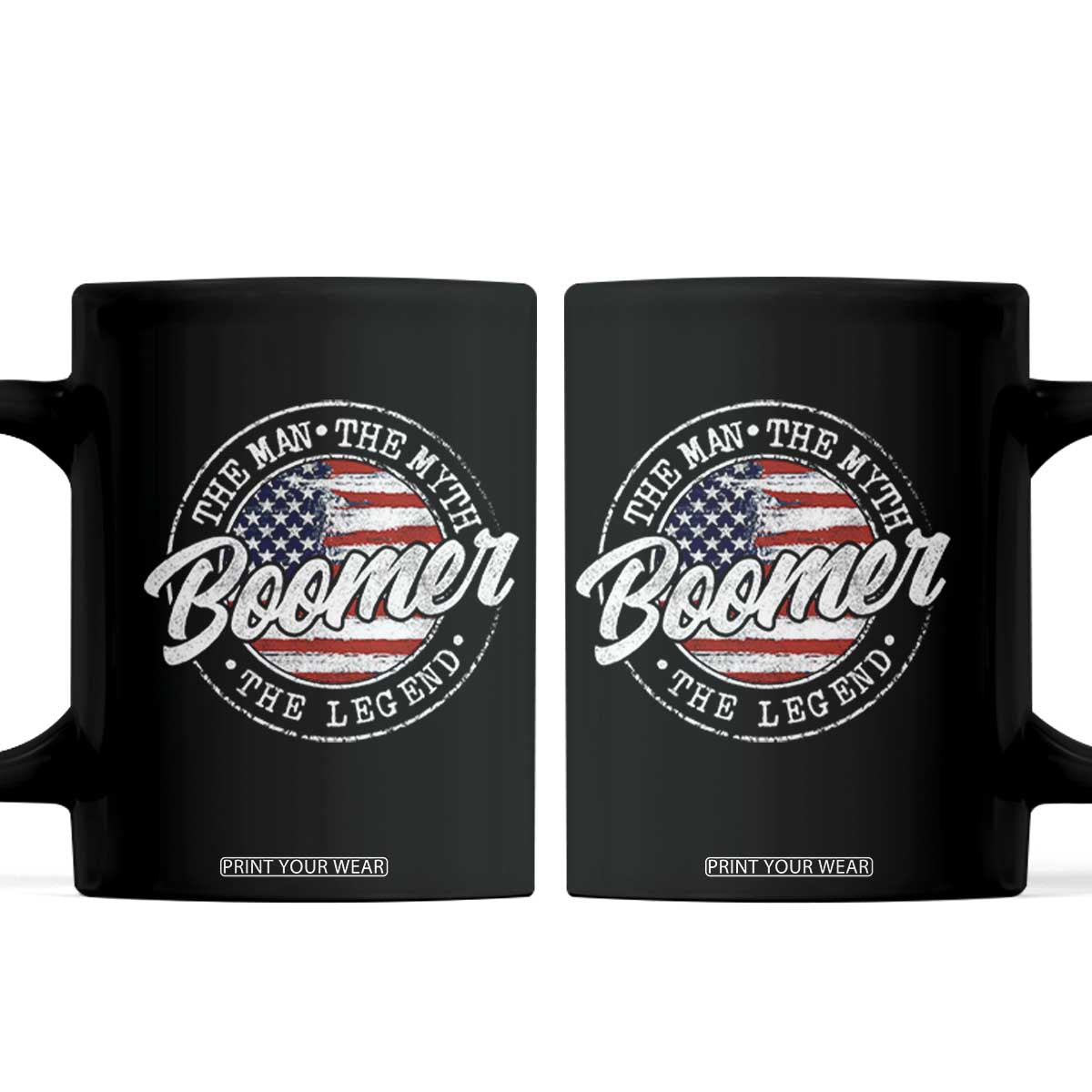 Boomers Generation Coffee Mug Vintage The Man The Myth The Legend American Flag TS10 Black Print Your Wear